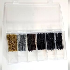New Multi-Color Bobby Pin Set With Plastic Organizer